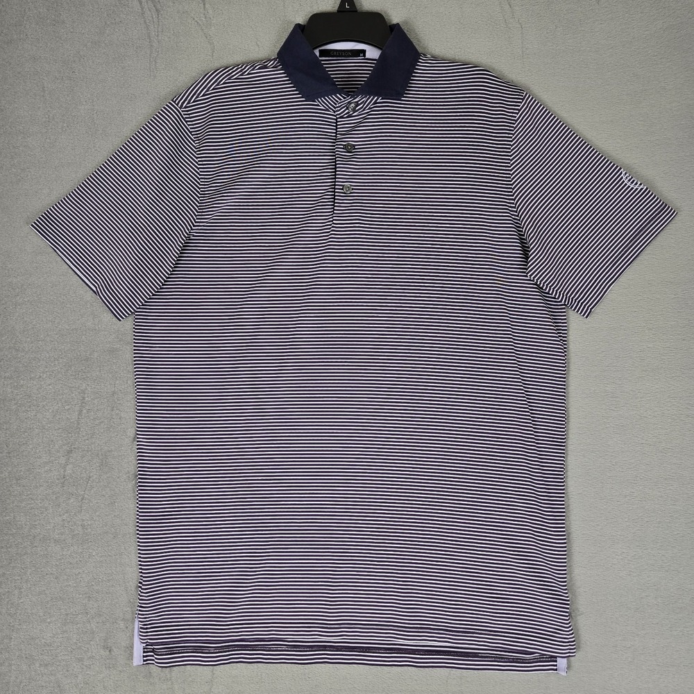 Greyson Polo Shirt Mens Medium Striped Golf Performance Rockrimmon Country Club
